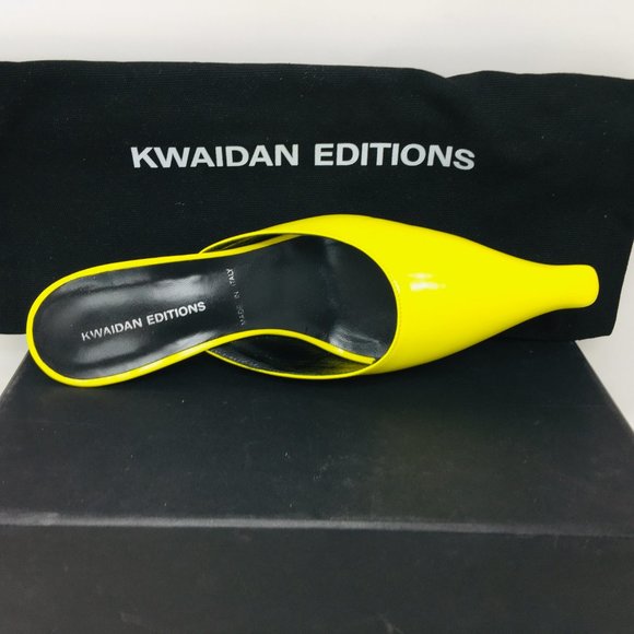 Kwaidan Editions Women’s Yellow Pointed Toe Kitten Heel Mule Shoes Size 8 M - Picture 10 of 14